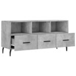 Meuble TV gris béton 102x36x50 cm bois d'ingénierie – Image 4