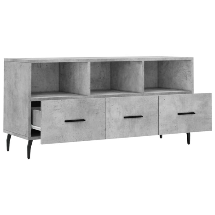 Meuble TV gris béton 102x36x50 cm bois d'ingénierie – Image 4
