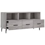 Meuble TV sonoma gris 102x36x50 cm bois d'ingénierie – Image 4