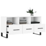 Meuble TV blanc 102x36x50 cm bois d'ingénierie – Image 2