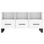 Meuble TV blanc 102x36x50 cm bois d'ingénierie – Image 3