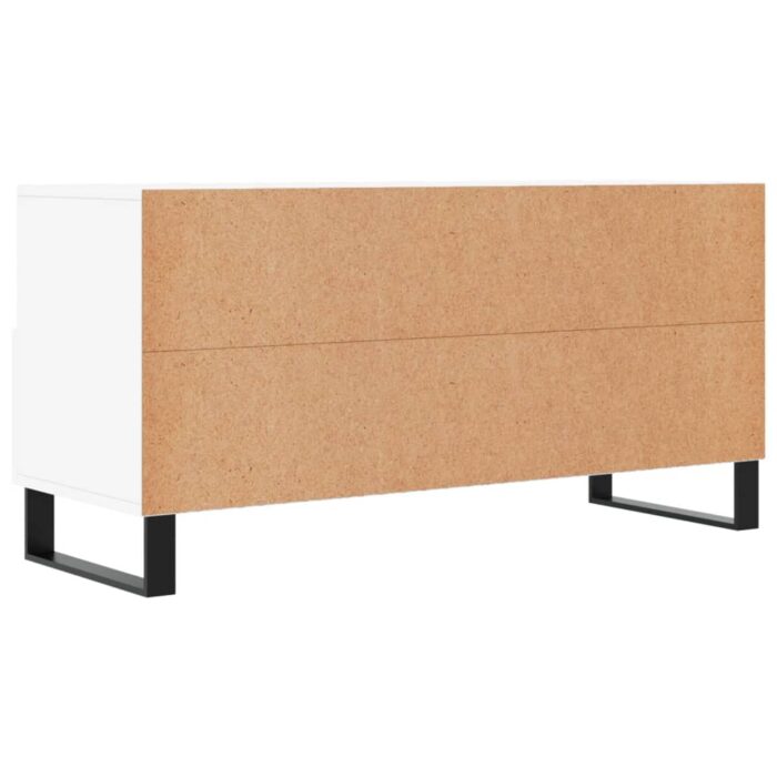 Meuble TV blanc 102x36x50 cm bois d'ingénierie – Image 6