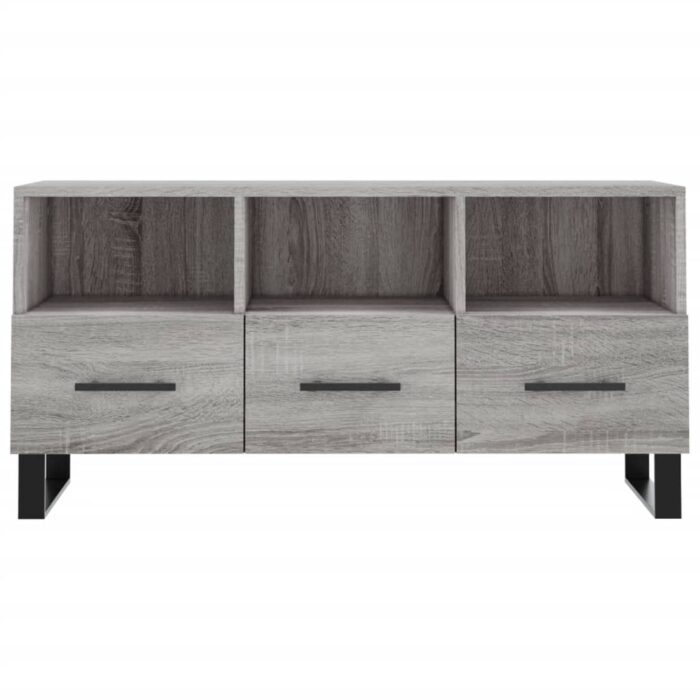 Meuble TV sonoma gris 102x36x50 cm bois d'ingénierie – Image 3