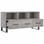 Meuble TV sonoma gris 102x36x50 cm bois d'ingénierie – Image 4