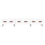 Meuble TV blanc 150x36x30 cm bois d'ingénierie – Image 3