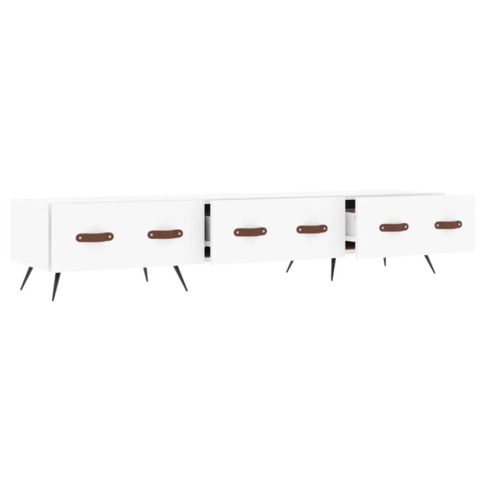 Meuble TV blanc 150x36x30 cm bois d'ingénierie – Image 4
