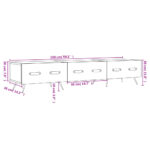 Meuble TV noir 150x36x30 cm bois d'ingénierie – Image 10