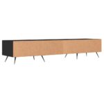 Meuble TV noir 150x36x30 cm bois d'ingénierie – Image 6