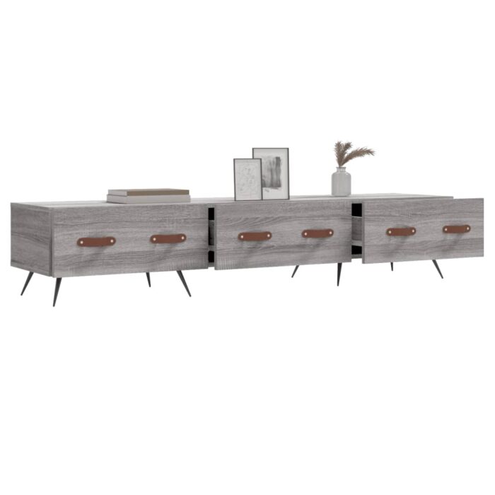 Meuble TV sonoma gris 150x36x30 cm bois d'ingénierie – Image 2