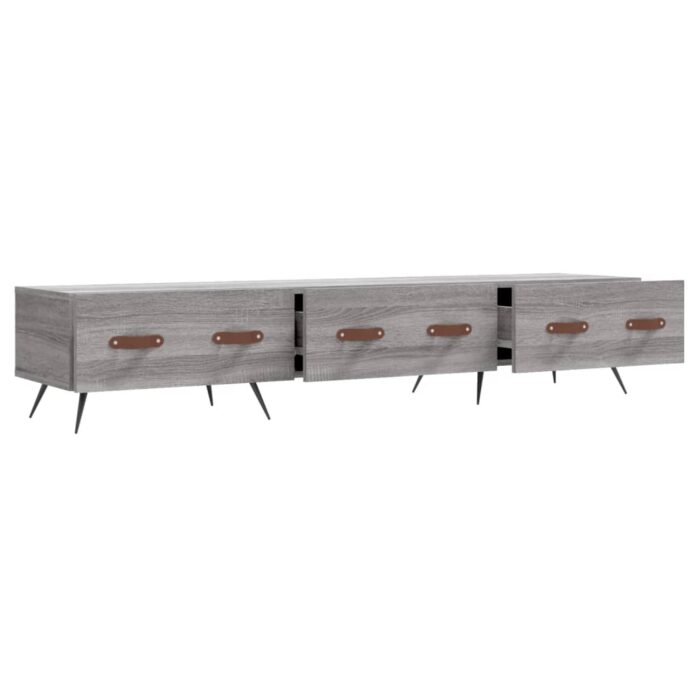 Meuble TV sonoma gris 150x36x30 cm bois d'ingénierie – Image 4
