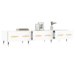 Meuble TV blanc 150x36x30 cm bois d'ingénierie – Image 2
