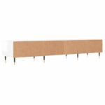 Meuble TV blanc brillant 150x36x30 cm bois d'ingénierie – Image 6