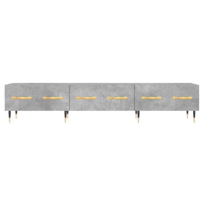 Meuble TV gris béton 150x36x30 cm bois d'ingénierie – Image 3