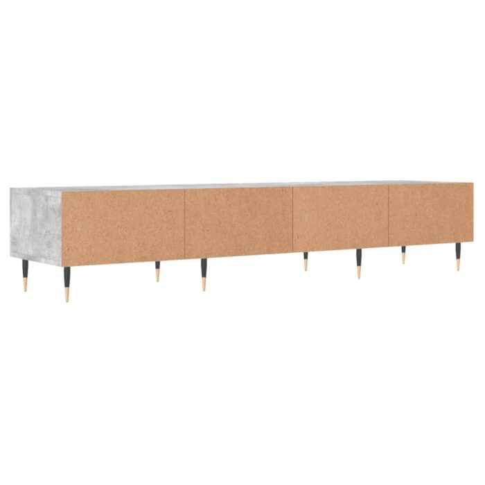 Meuble TV gris béton 150x36x30 cm bois d'ingénierie – Image 6