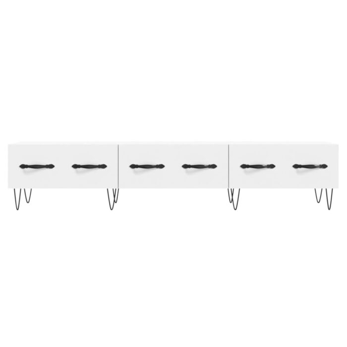 Meuble TV blanc 150x36x30 cm bois d'ingénierie – Image 3