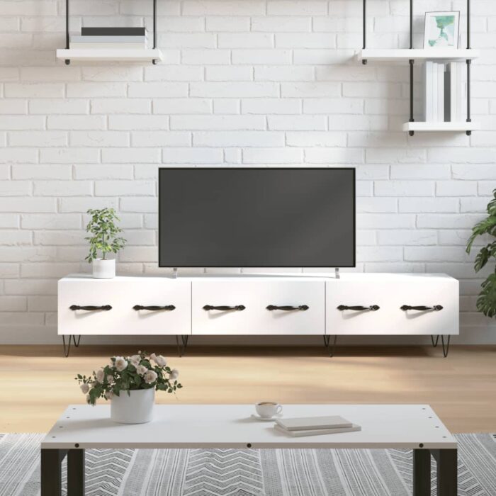 VXL8720845945176_m_en_hd_1.jpg Meuble TV blanc 150x36x30 cm bois d'ingénierie – Image 1
