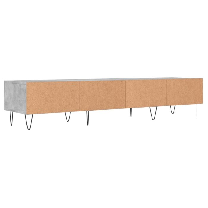 Meuble TV gris béton 150x36x30 cm bois d'ingénierie – Image 6