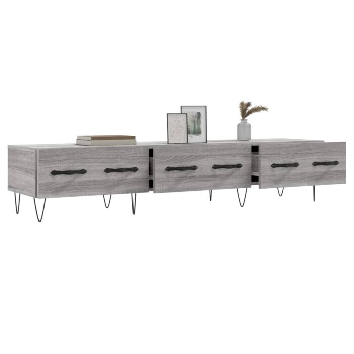 Meuble TV sonoma gris 150x36x30 cm bois d'ingénierie – Image 2