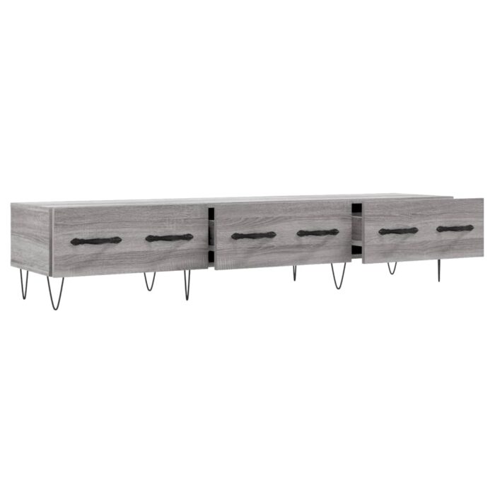Meuble TV sonoma gris 150x36x30 cm bois d'ingénierie – Image 4