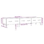 Meuble TV noir 150x36x30 cm bois d'ingénierie – Image 10