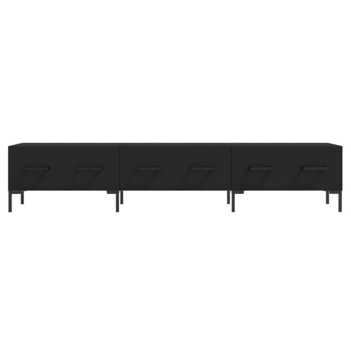 Meuble TV noir 150x36x30 cm bois d'ingénierie – Image 3