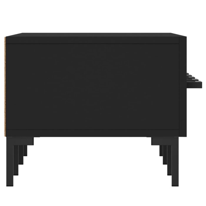 Meuble TV noir 150x36x30 cm bois d'ingénierie – Image 5