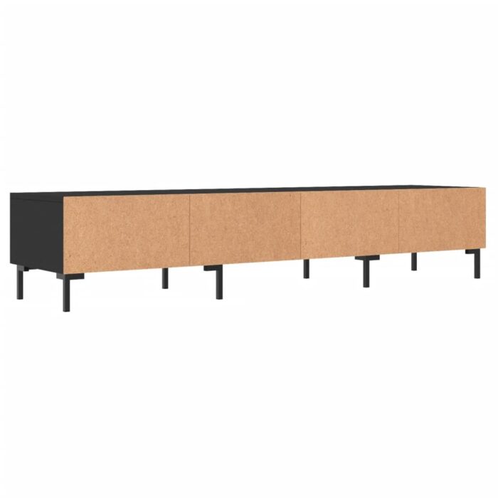 Meuble TV noir 150x36x30 cm bois d'ingénierie – Image 6
