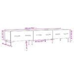 Meuble TV gris béton 150x36x30 cm bois d'ingénierie – Image 10