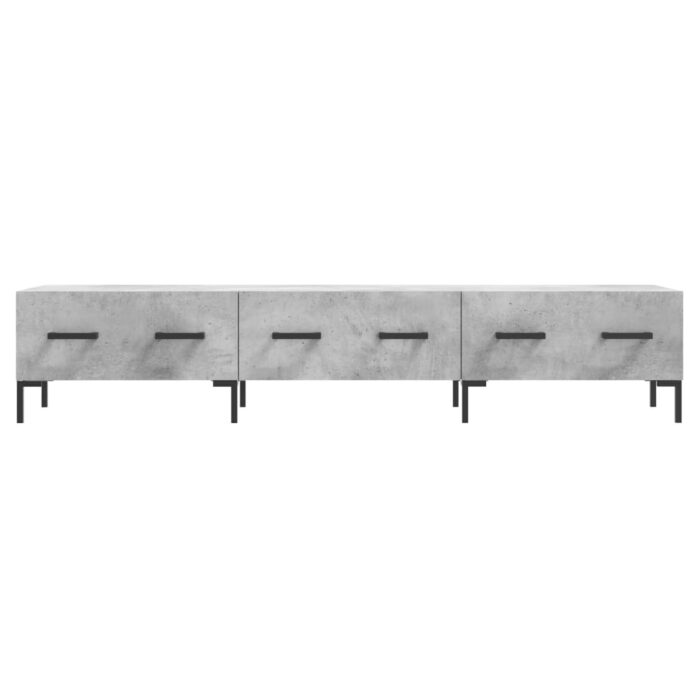 Meuble TV gris béton 150x36x30 cm bois d'ingénierie – Image 3