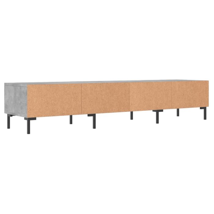 Meuble TV gris béton 150x36x30 cm bois d'ingénierie – Image 6