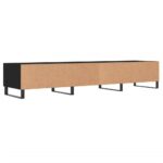 Meuble TV noir 150x36x30 cm bois d'ingénierie – Image 6