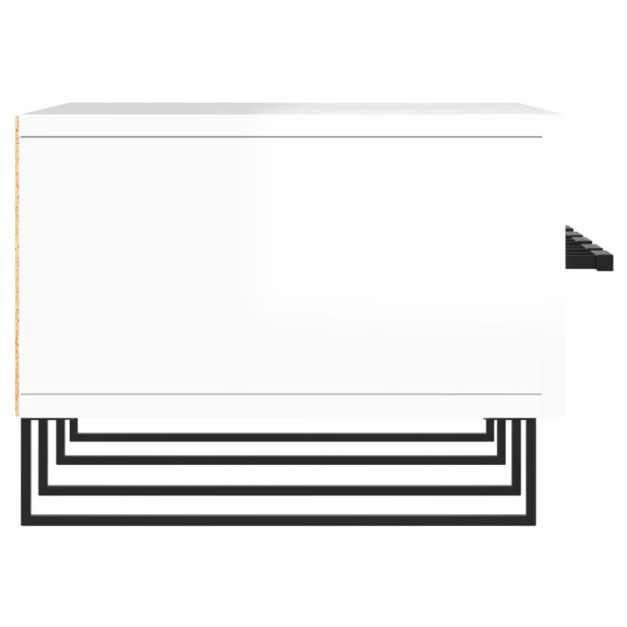 Meuble TV blanc brillant 150x36x30 cm bois d'ingénierie – Image 5