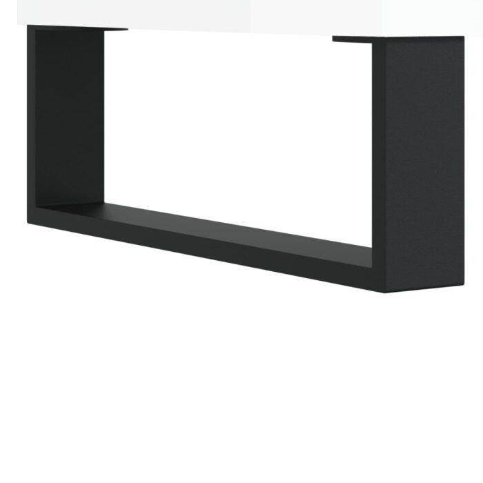 Meuble TV blanc brillant 150x36x30 cm bois d'ingénierie – Image 8