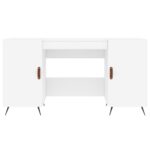 Bureau blanc 140x50x75 cm bois d'ingénierie – Image 4