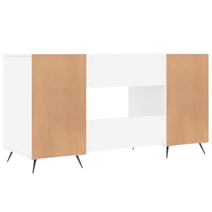 Bureau blanc 140x50x75 cm bois d'ingénierie – Image 6