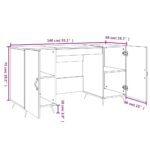 Bureau chêne sonoma 140x50x75 cm bois d'ingénierie – Image 10