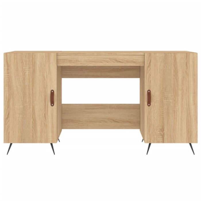 Bureau chêne sonoma 140x50x75 cm bois d'ingénierie – Image 4