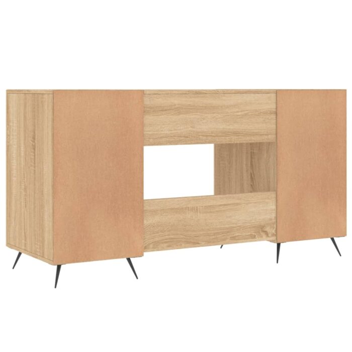 Bureau chêne sonoma 140x50x75 cm bois d'ingénierie – Image 6