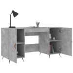 Bureau gris béton 140x50x75 cm bois d'ingénierie – Image 2