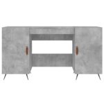 Bureau gris béton 140x50x75 cm bois d'ingénierie – Image 4