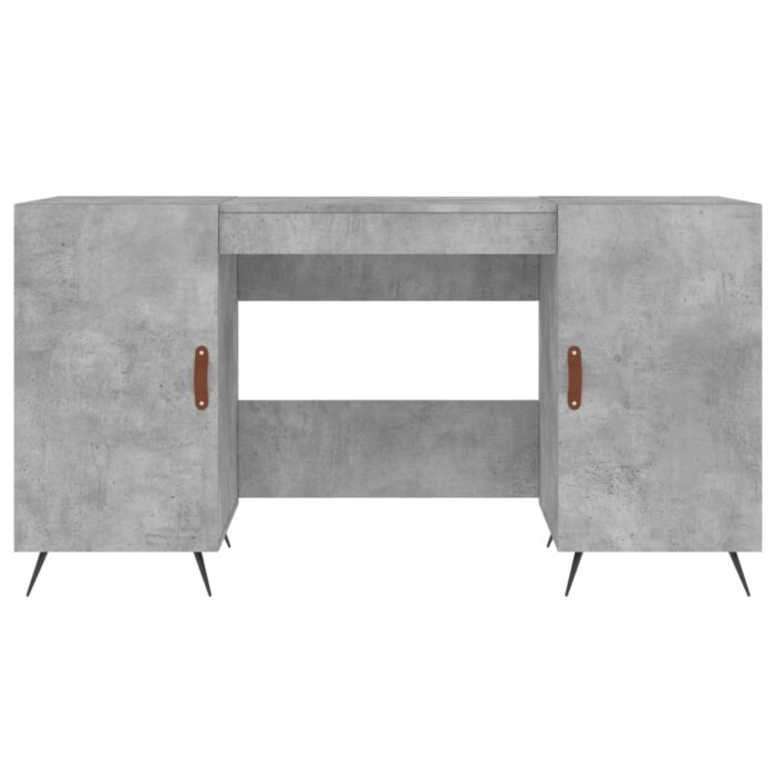 Bureau gris béton 140x50x75 cm bois d'ingénierie – Image 4