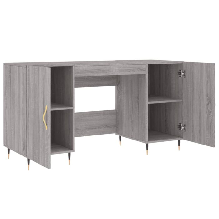 Bureau sonoma gris 140x50x75 cm bois d'ingénierie – Image 3