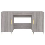 Bureau sonoma gris 140x50x75 cm bois d'ingénierie – Image 4