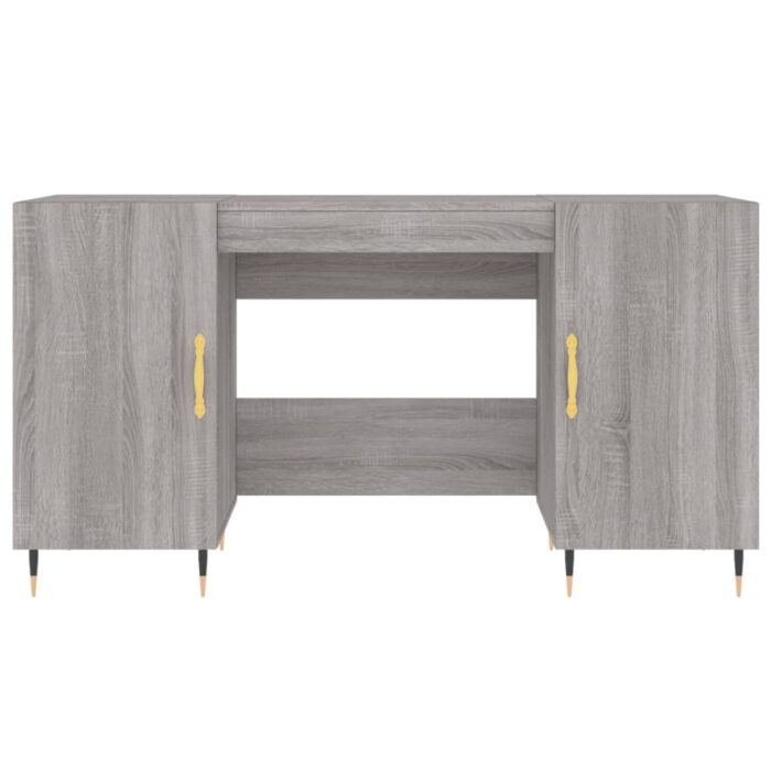 Bureau sonoma gris 140x50x75 cm bois d'ingénierie – Image 4