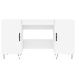 Bureau blanc 140x50x75 cm bois d'ingénierie – Image 4