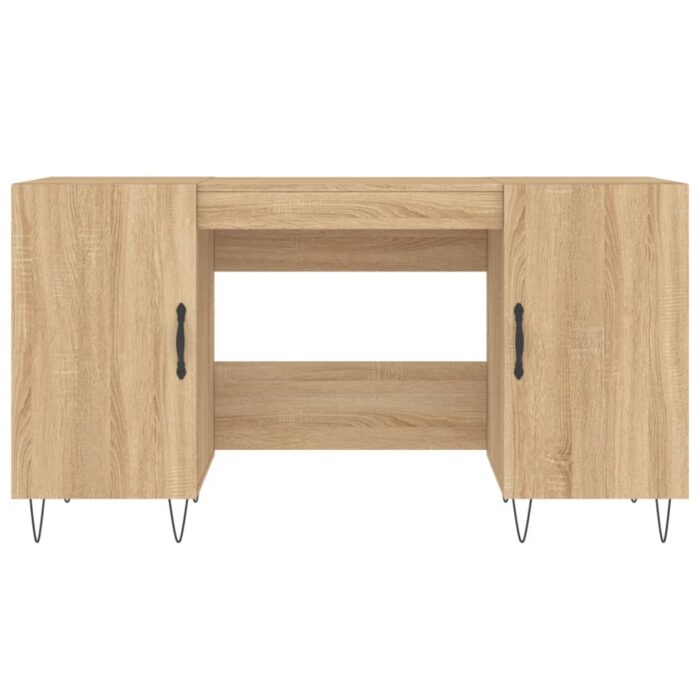 Bureau chêne sonoma 140x50x75 cm bois d'ingénierie – Image 4