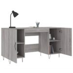 Bureau sonoma gris 140x50x75 cm bois d'ingénierie – Image 2