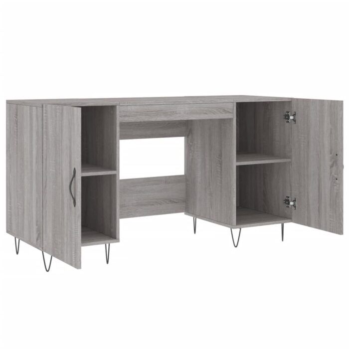 Bureau sonoma gris 140x50x75 cm bois d'ingénierie – Image 3