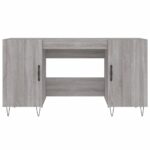 Bureau sonoma gris 140x50x75 cm bois d'ingénierie – Image 4