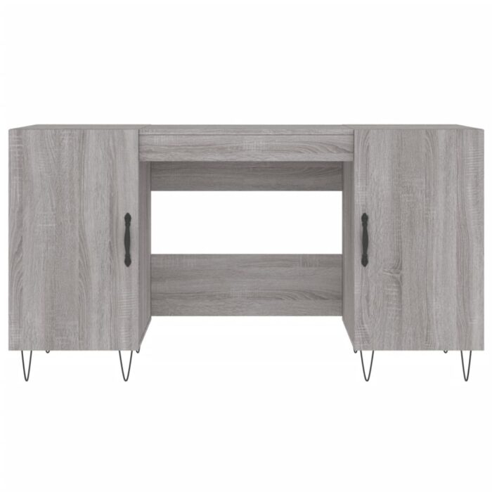 Bureau sonoma gris 140x50x75 cm bois d'ingénierie – Image 4